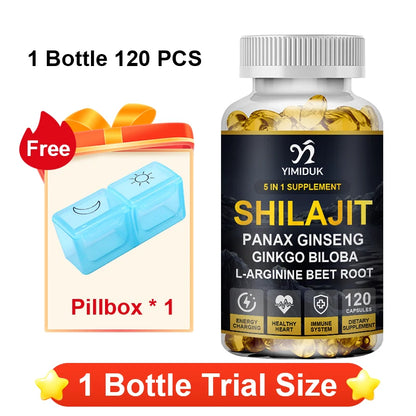 Shilajit 3500mg with L-Arginine & Beet Root, Supports Energy Production, Circulatory Health, Immune Function & Daily Performance