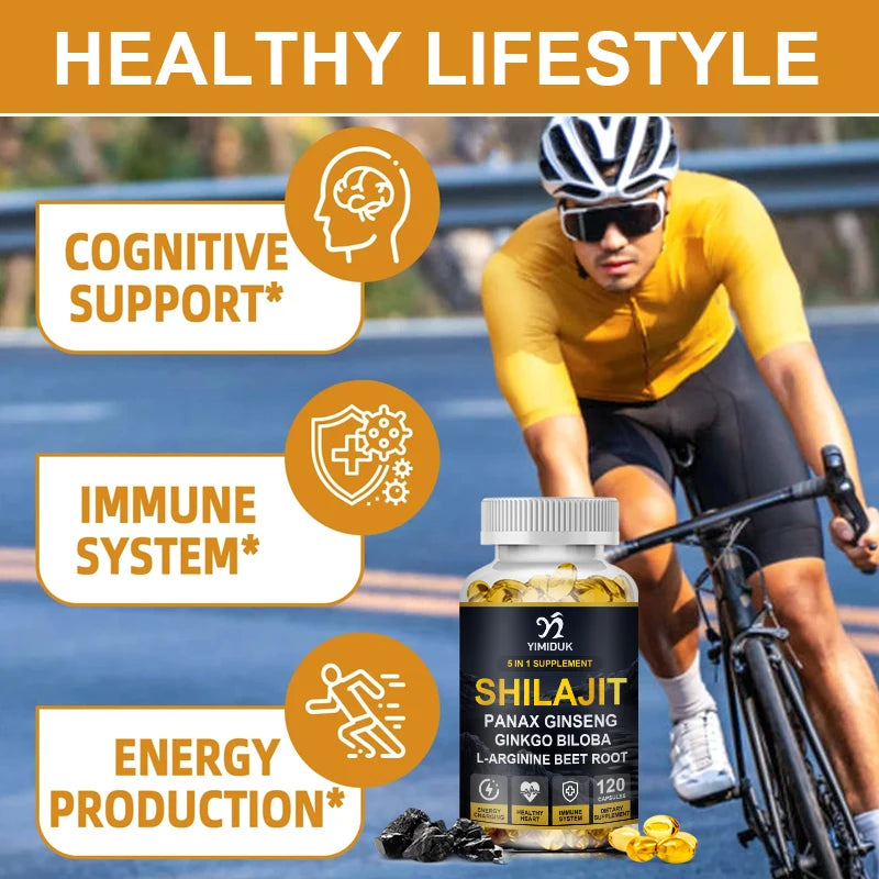 Shilajit 3500mg with L-Arginine & Beet Root, Supports Energy Production, Circulatory Health, Immune Function & Daily Performance