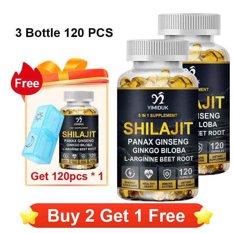 Shilajit 3500mg with L-Arginine & Beet Root, Supports Energy Production, Circulatory Health, Immune Function & Daily Performance