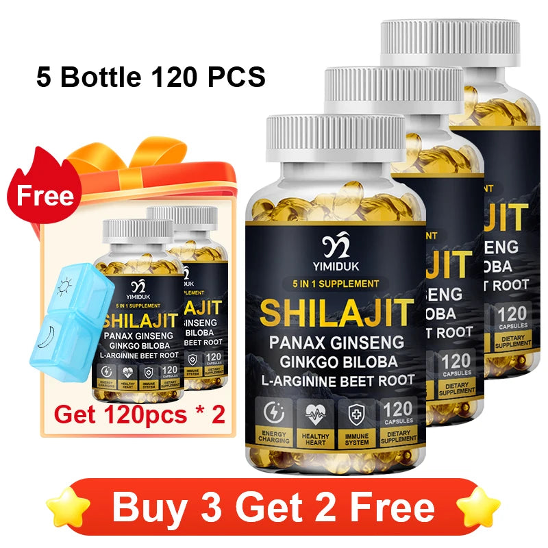 Shilajit 3500mg with L-Arginine & Beet Root, Supports Energy Production, Circulatory Health, Immune Function & Daily Performance