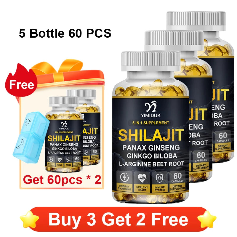 Shilajit 3500mg with L-Arginine & Beet Root, Supports Energy Production, Circulatory Health, Immune Function & Daily Performance