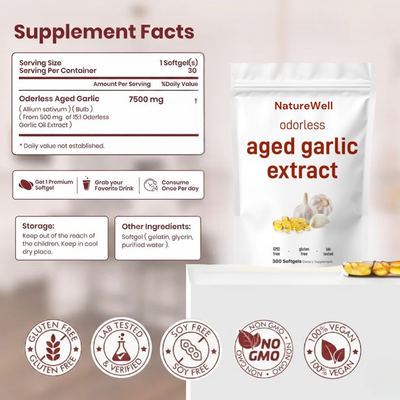 Aged Garlic Extract - 7500mg Odorless Softgels